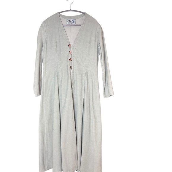Seeds Natural Fiber Clothing Sage Green Corduroy Pleated Cover Jacket sz M - Picture 2 of 10